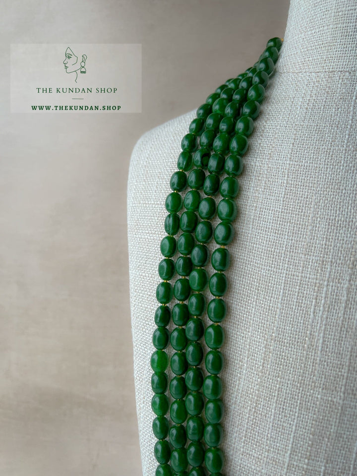 Classic Dark Green Mala Grooms Mala THE KUNDAN SHOP 