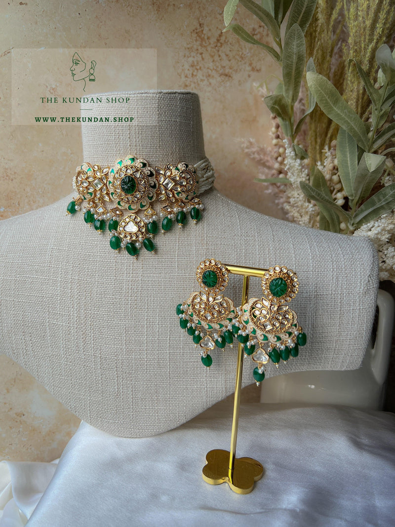 With Love in Green Necklace Sets THE KUNDAN SHOP 