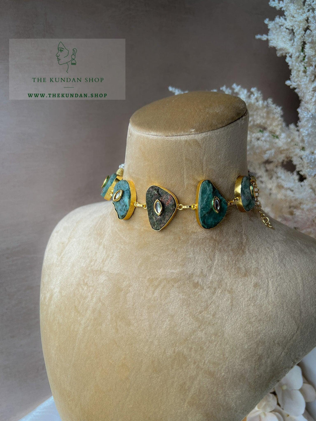 Announced in Natural Greens Necklace Sets THE KUNDAN SHOP 