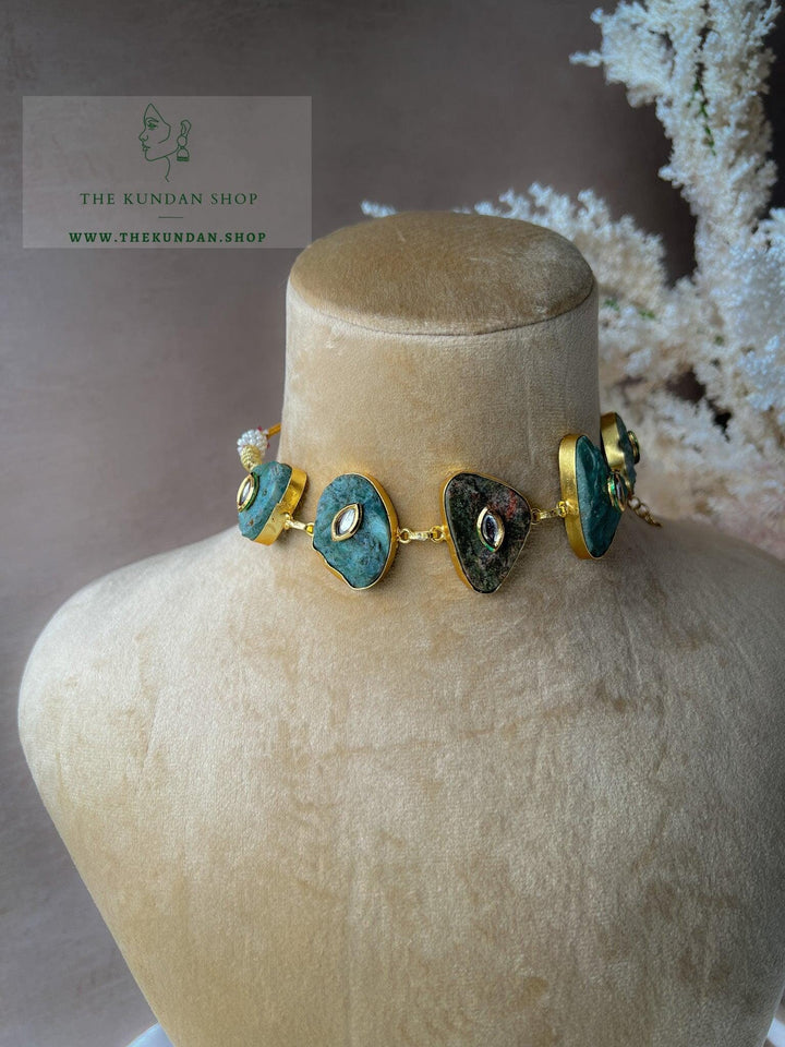 Announced in Natural Greens Necklace Sets THE KUNDAN SHOP 