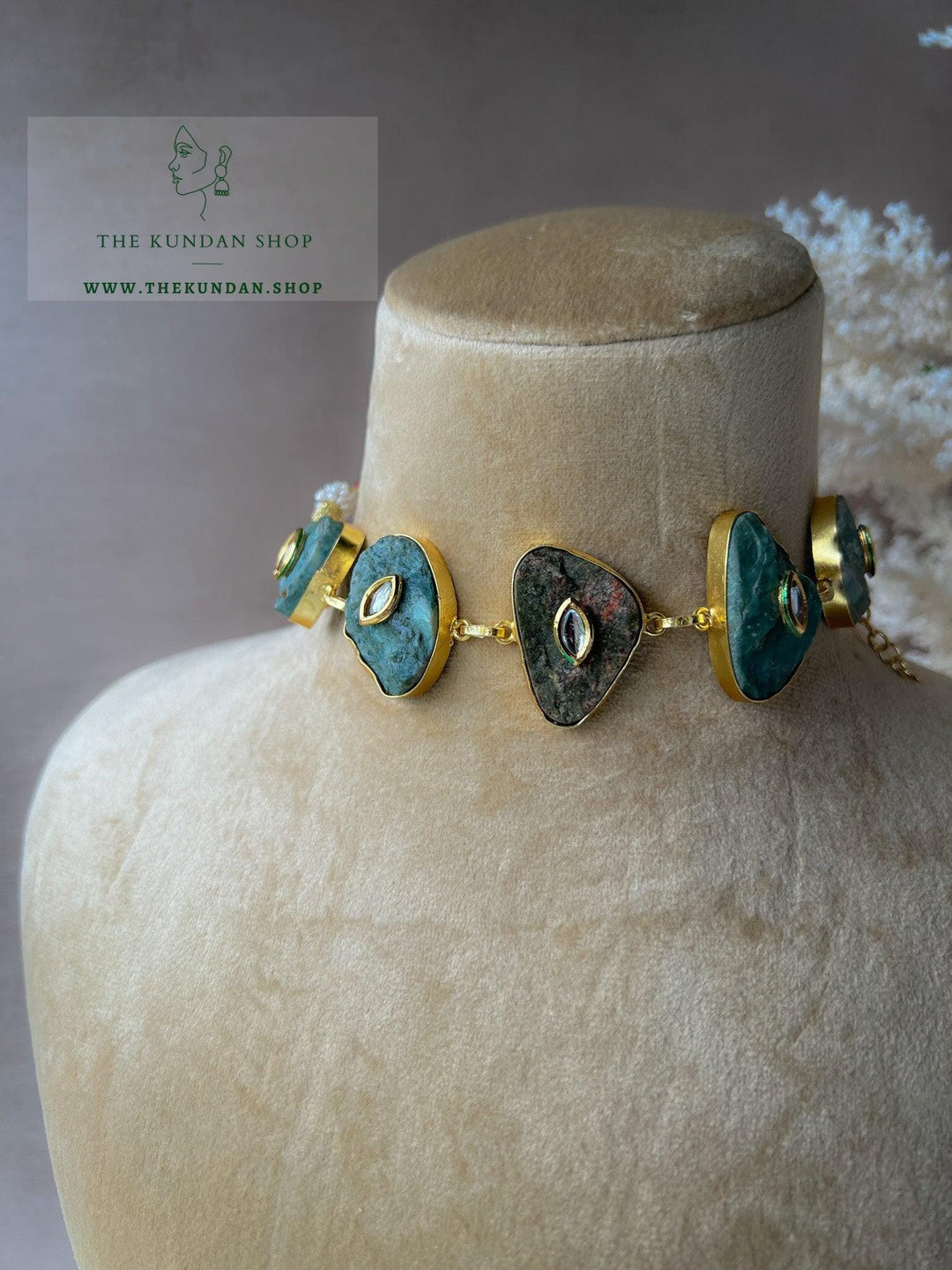 Announced in Natural Greens Necklace Sets THE KUNDAN SHOP 