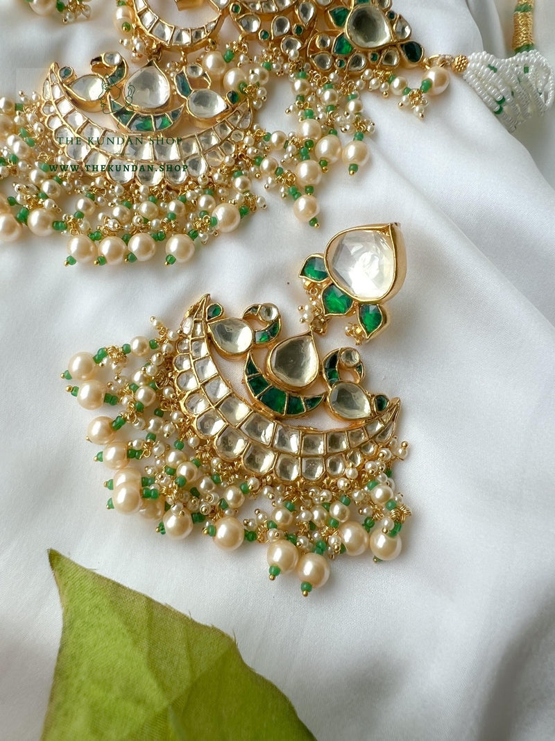 Designed with Love in Green & Pearl Necklace Sets THE KUNDAN SHOP 