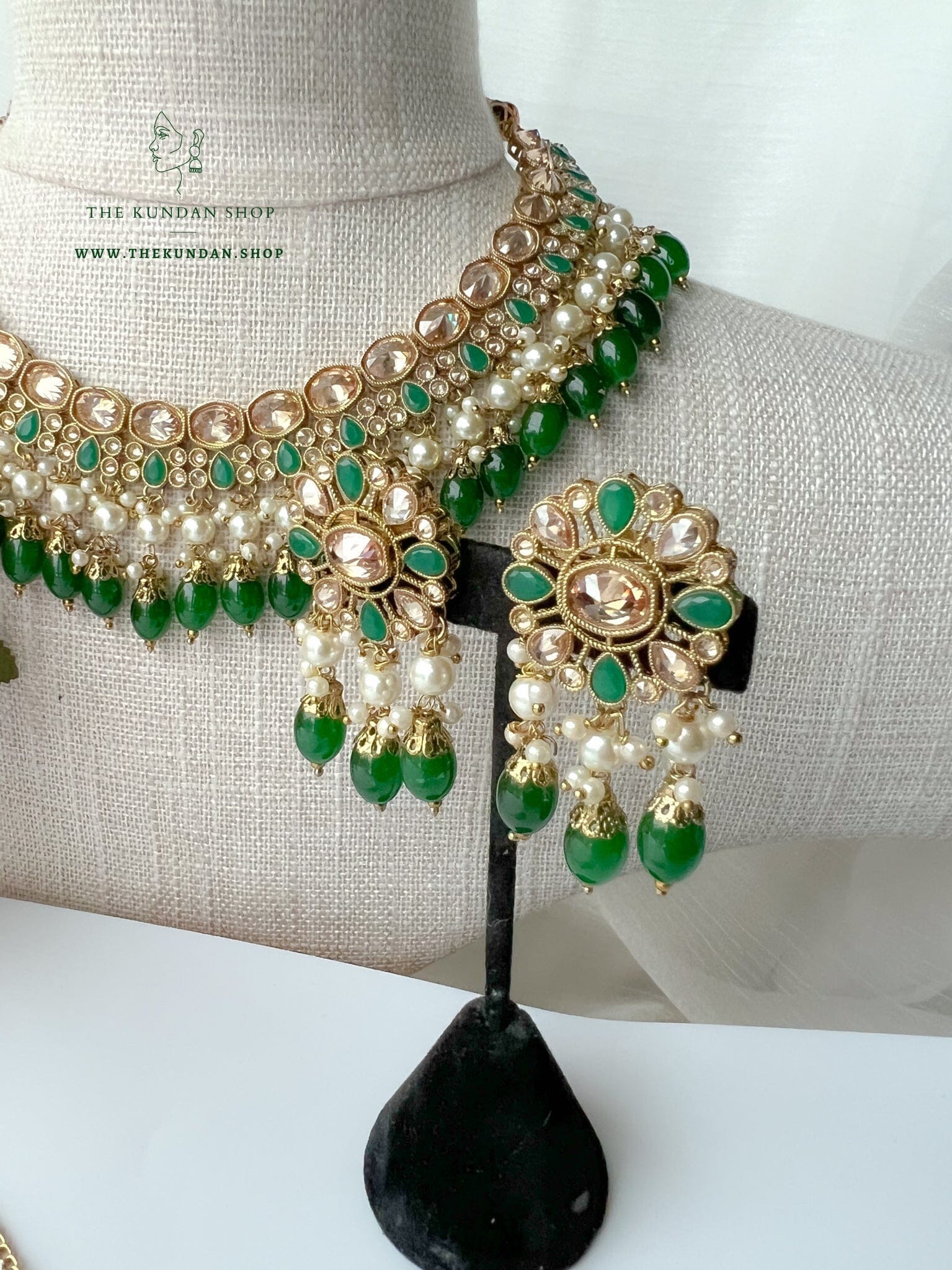 Envy Polki in Green Necklace Sets THE KUNDAN SHOP 