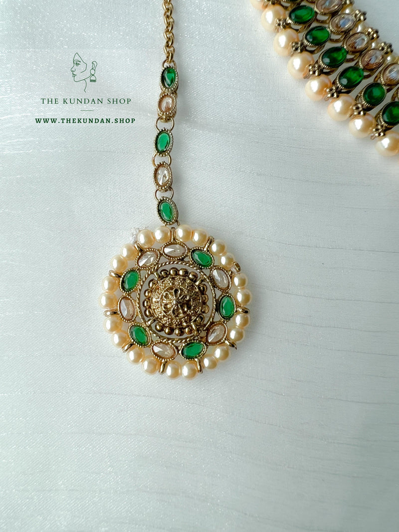 Flushed Polki in Green Necklace Sets THE KUNDAN SHOP 