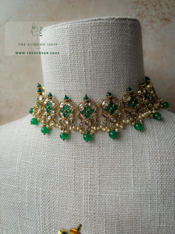 Rescued Floral in Green Necklace Sets THE KUNDAN SHOP 