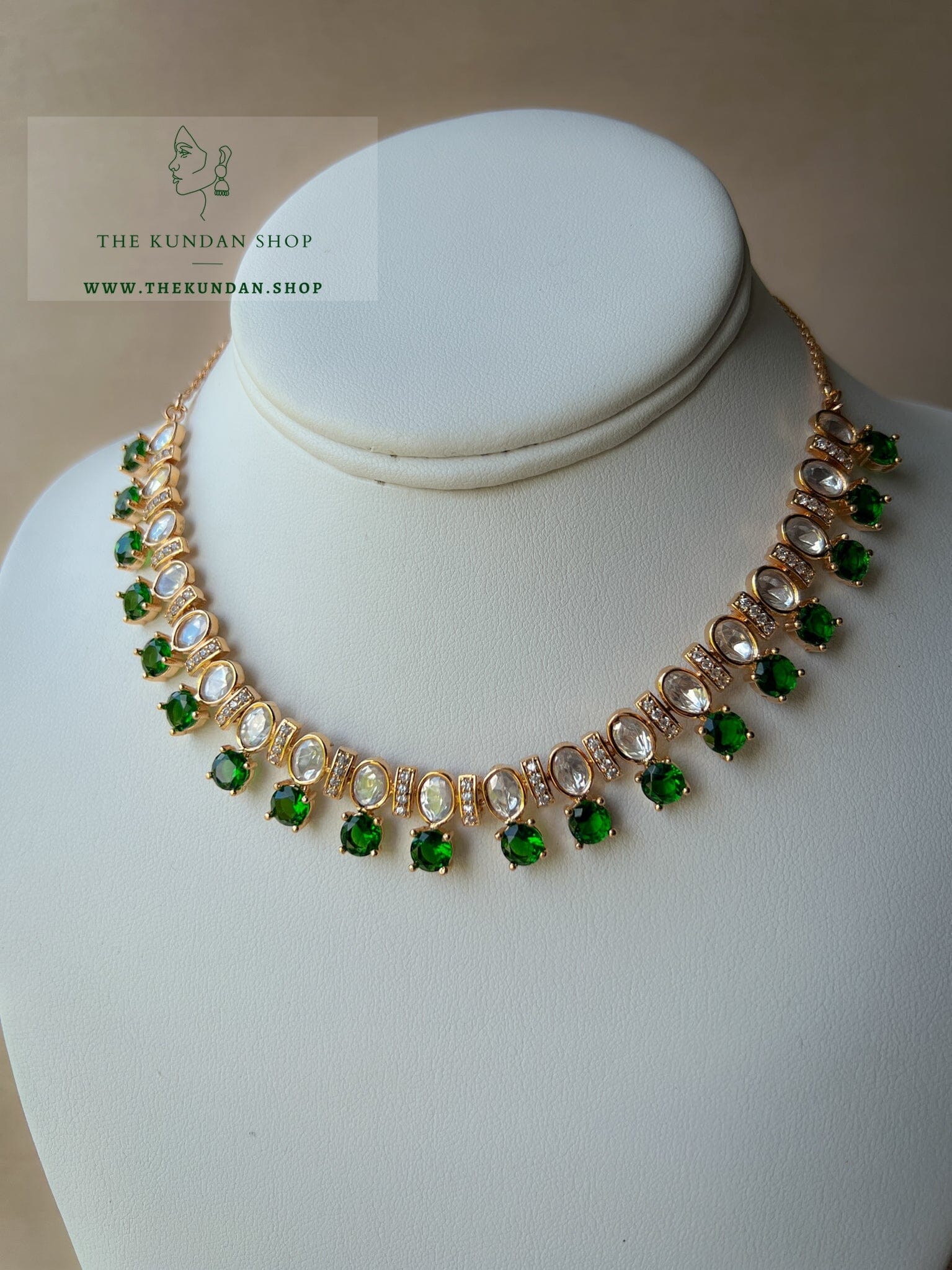 Embellished in Green Necklace Sets THE KUNDAN SHOP 