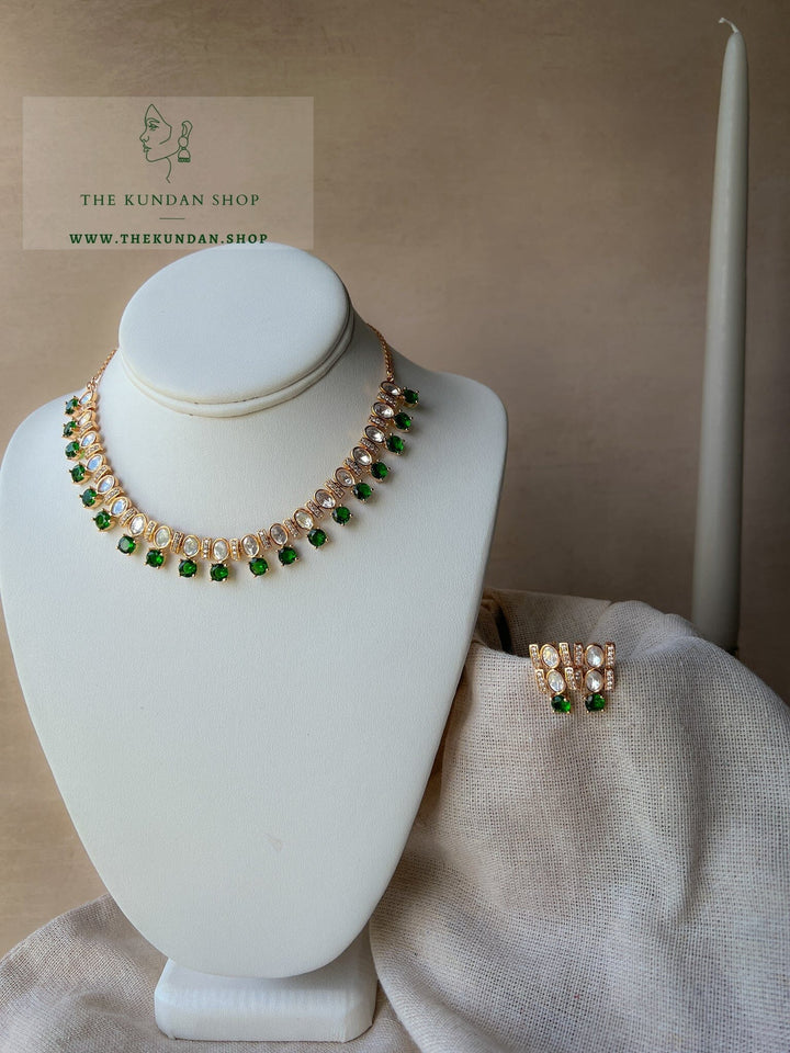 Embellished in Green Necklace Sets THE KUNDAN SHOP 