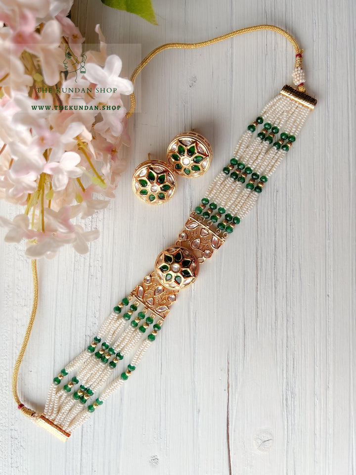 Hopeful Kundan in Green Necklace Sets THE KUNDAN SHOP 