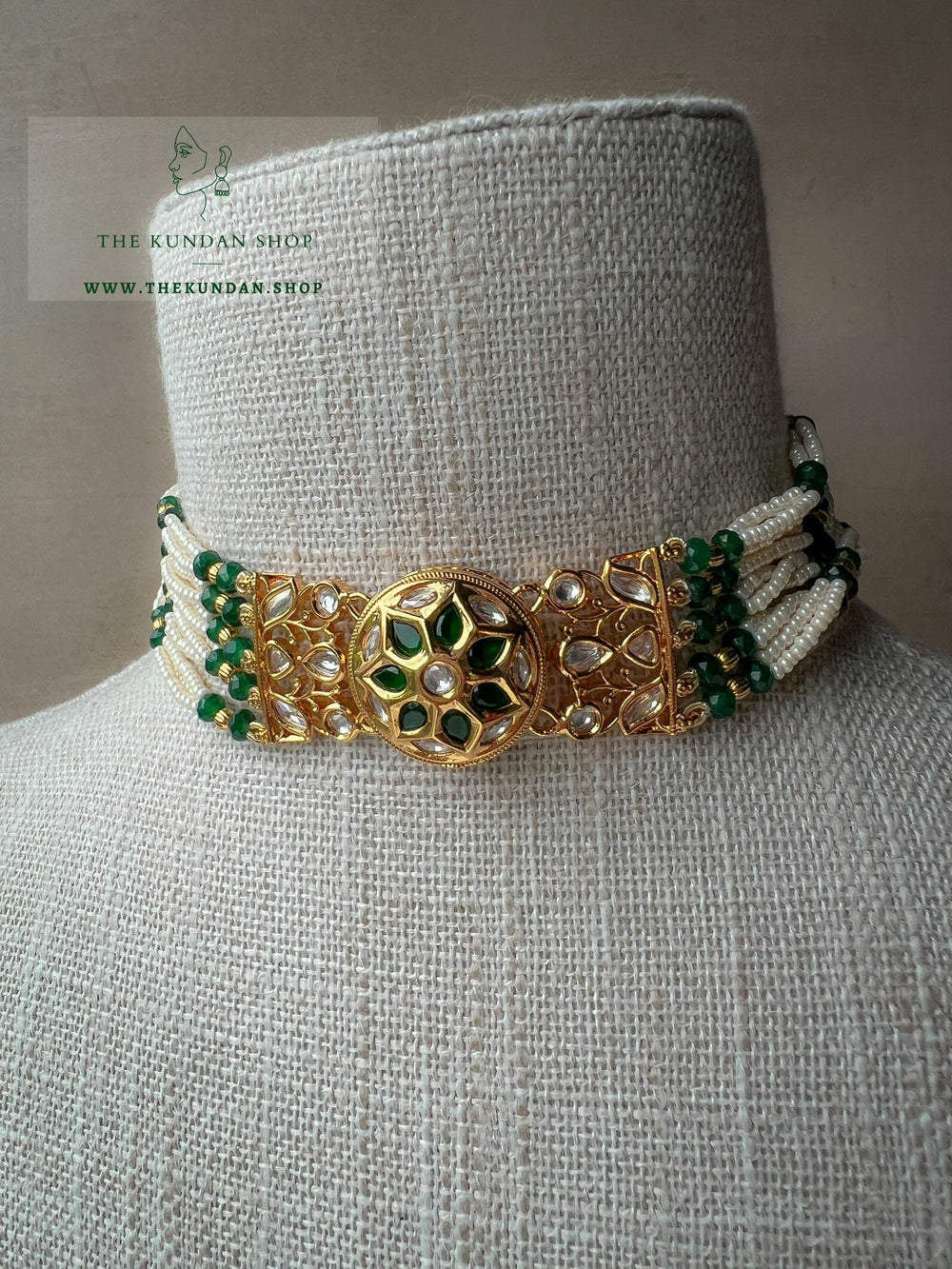 Hopeful Kundan in Green Necklace Sets THE KUNDAN SHOP 
