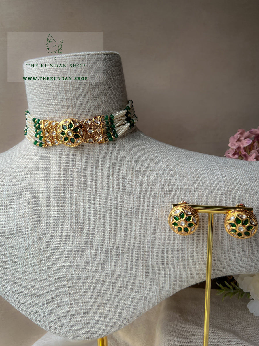 Hopeful Kundan in Green Necklace Sets THE KUNDAN SHOP 