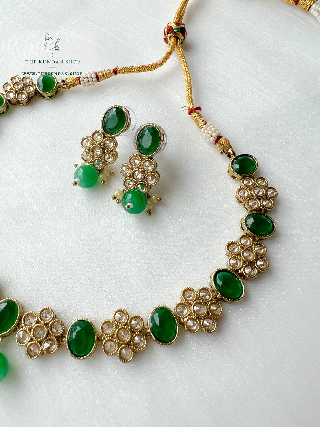 Appease Polki in Green Necklace Sets THE KUNDAN SHOP 