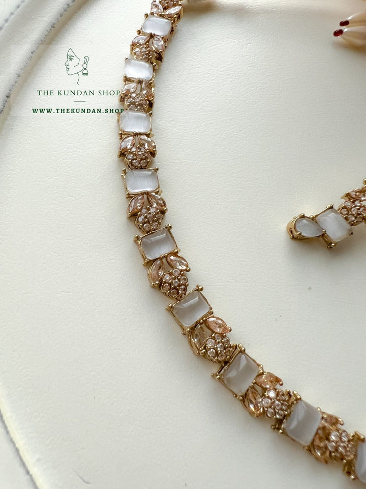 Interest Champagne in Grey Necklace Sets THE KUNDAN SHOP 
