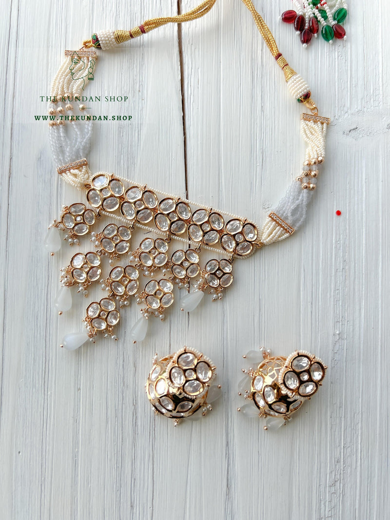 Kundan Drops in Grey Necklace Sets THE KUNDAN SHOP 