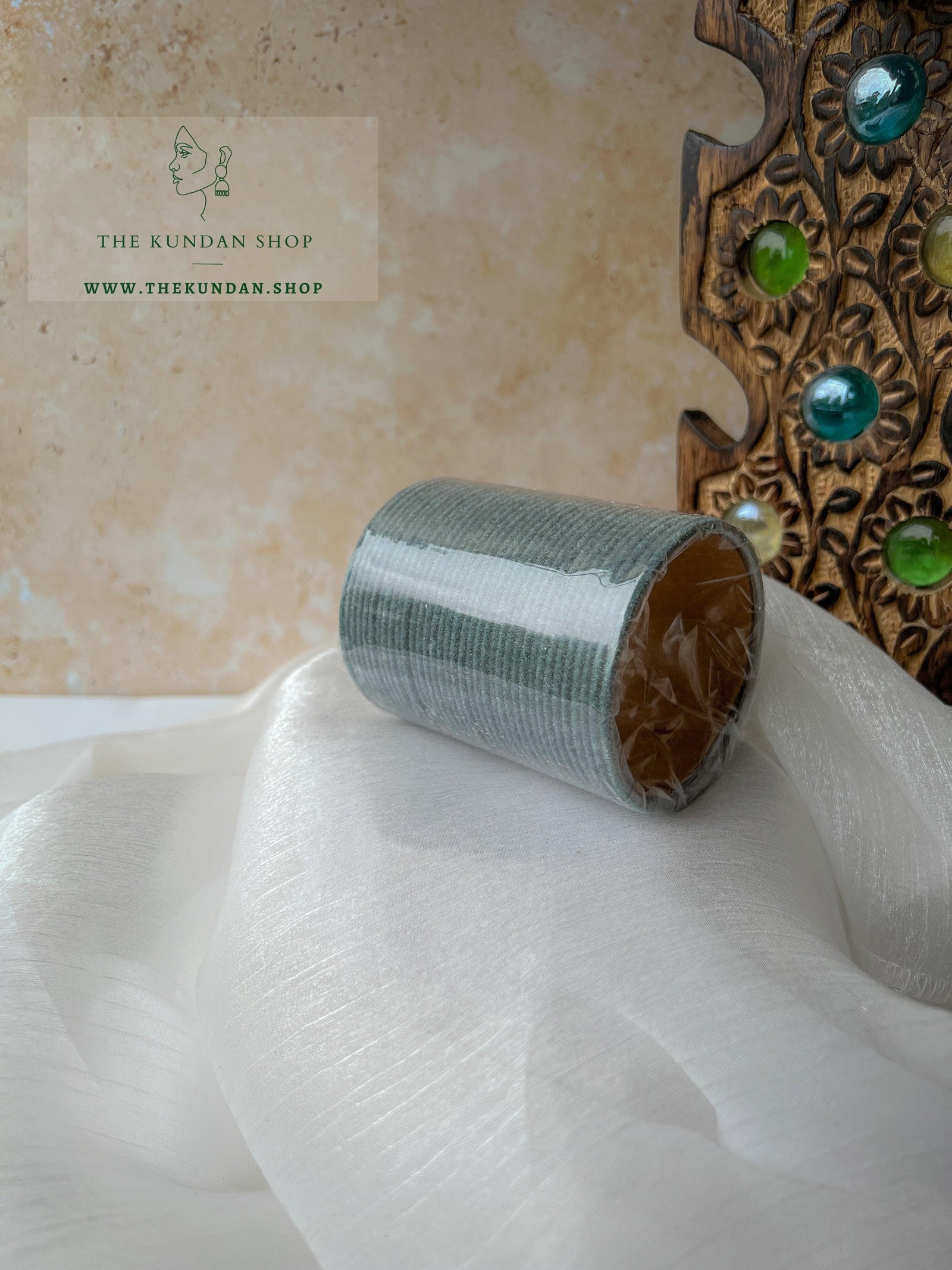 Velvet Bangles in Grey Bangles THE KUNDAN SHOP 