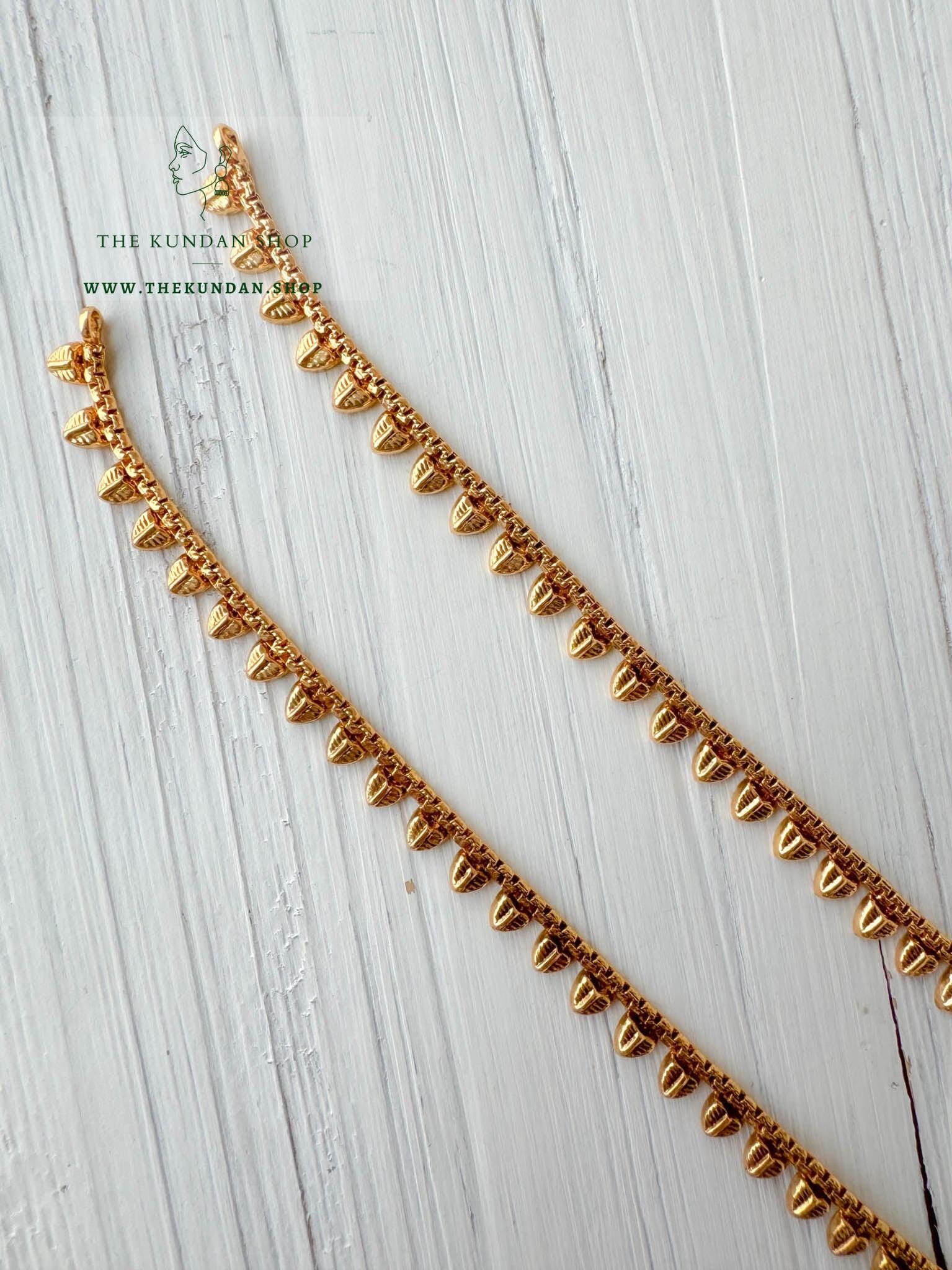 Hearts in Golden // Dainty Anklets Anklets THE KUNDAN SHOP 
