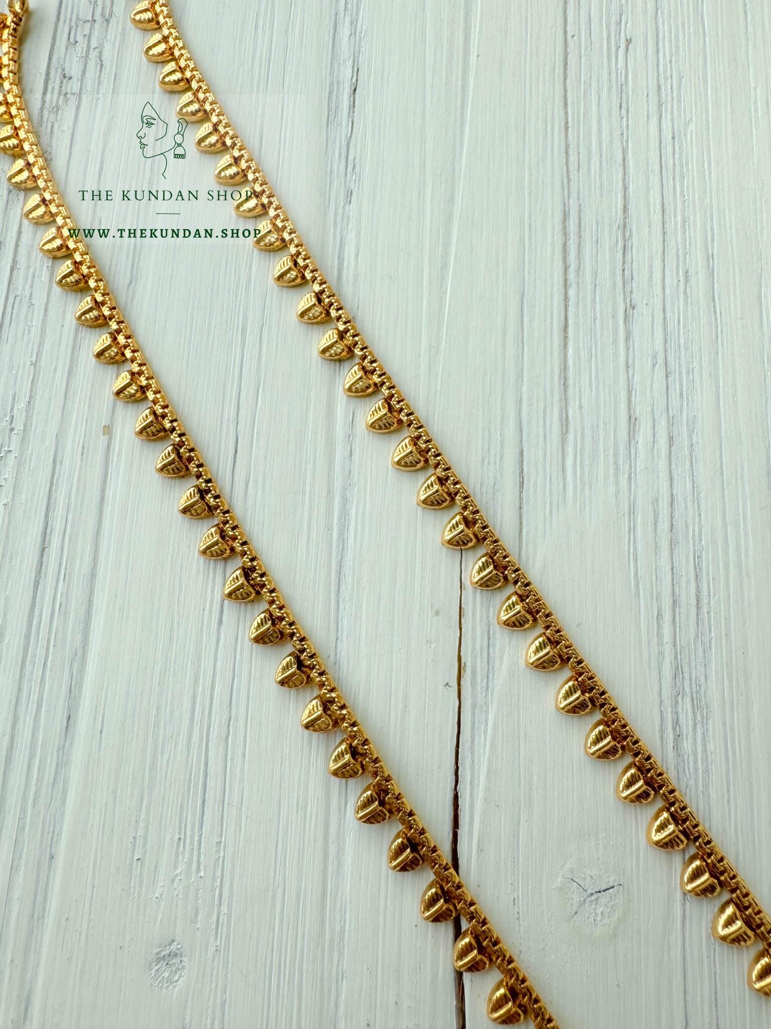 Hearts in Golden // Dainty Anklets Anklets THE KUNDAN SHOP 
