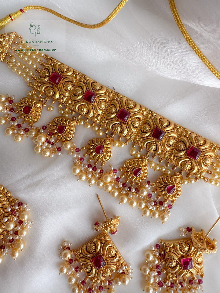 Royal Ember in Ruby Necklace Sets THE KUNDAN SHOP 