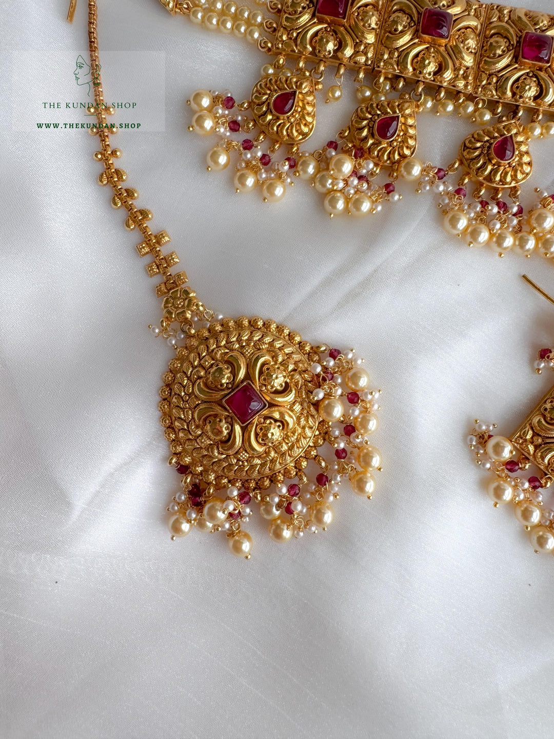 Royal Ember in Ruby Necklace Sets THE KUNDAN SHOP 
