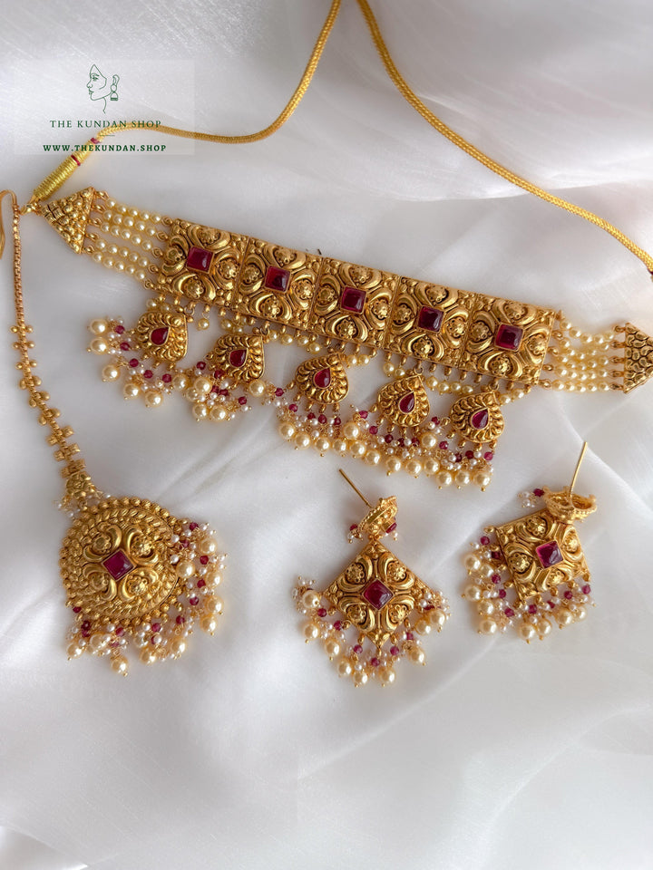 Royal Ember in Ruby Necklace Sets THE KUNDAN SHOP 