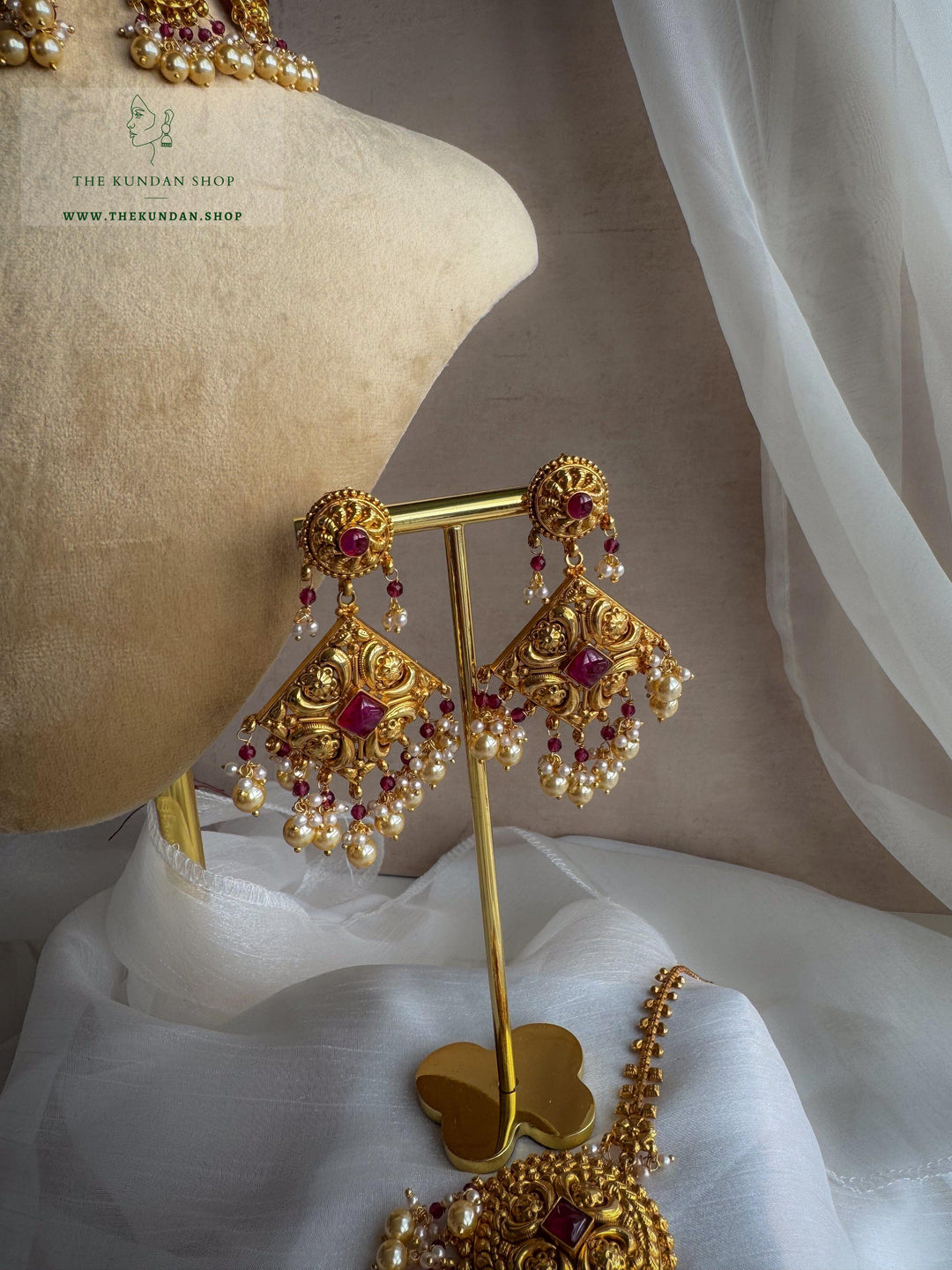 Royal Ember in Ruby Necklace Sets THE KUNDAN SHOP 