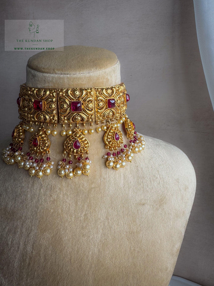 Royal Ember in Ruby Necklace Sets THE KUNDAN SHOP 