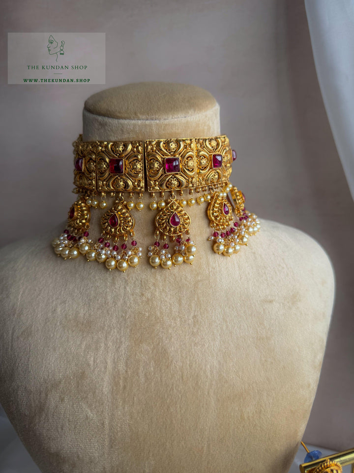 Royal Ember in Ruby Necklace Sets THE KUNDAN SHOP 