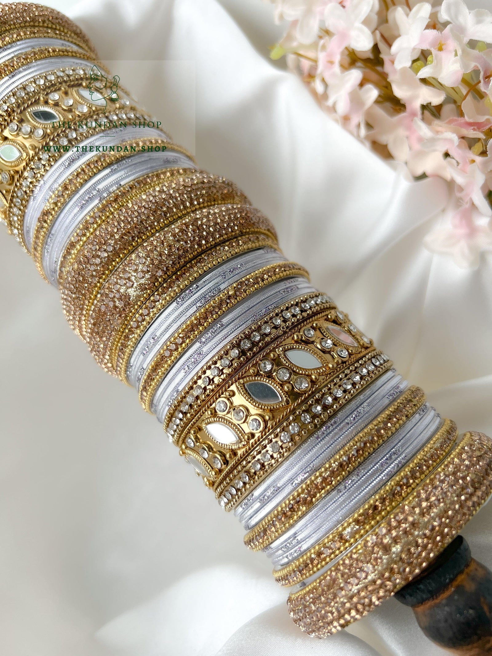 Marquee Sheesha Bangles in Purple Grey Bangles THE KUNDAN SHOP 