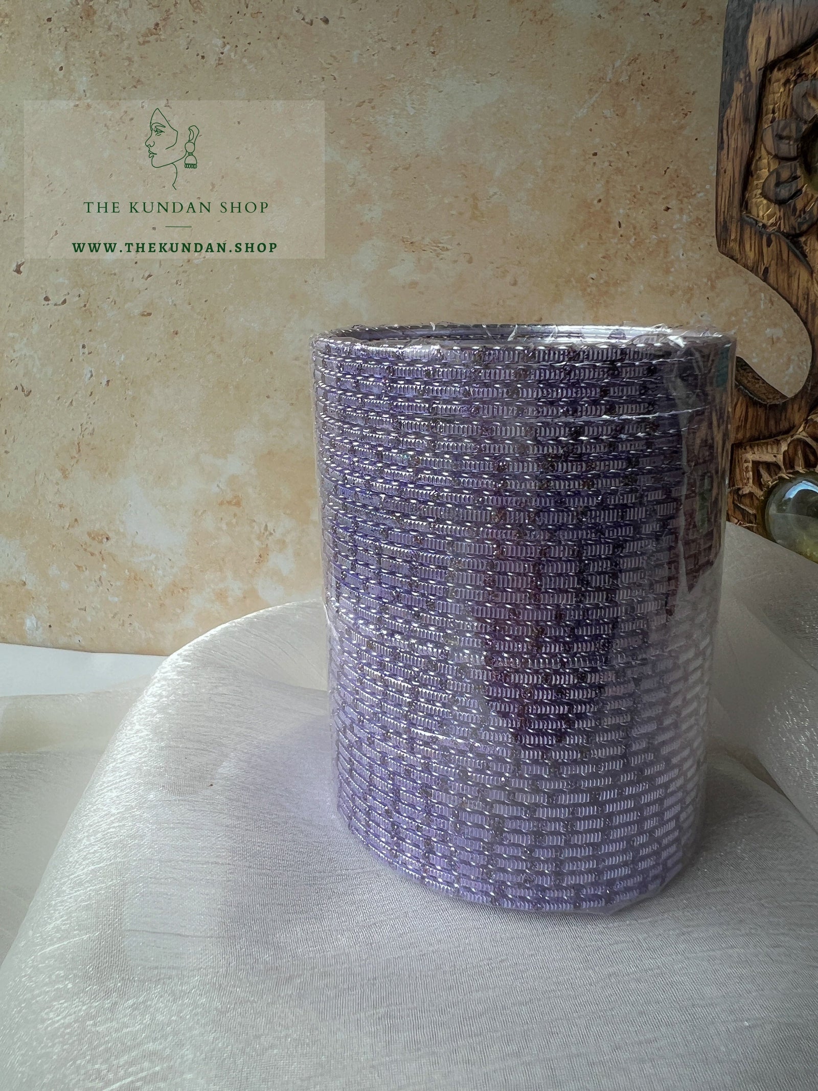 Sparkle & Sheen Bangles in Ice Lilac Bangles THE KUNDAN SHOP 