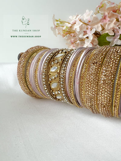 Marquee Sheesha Bangles in Ice Pink Bangles THE KUNDAN SHOP 