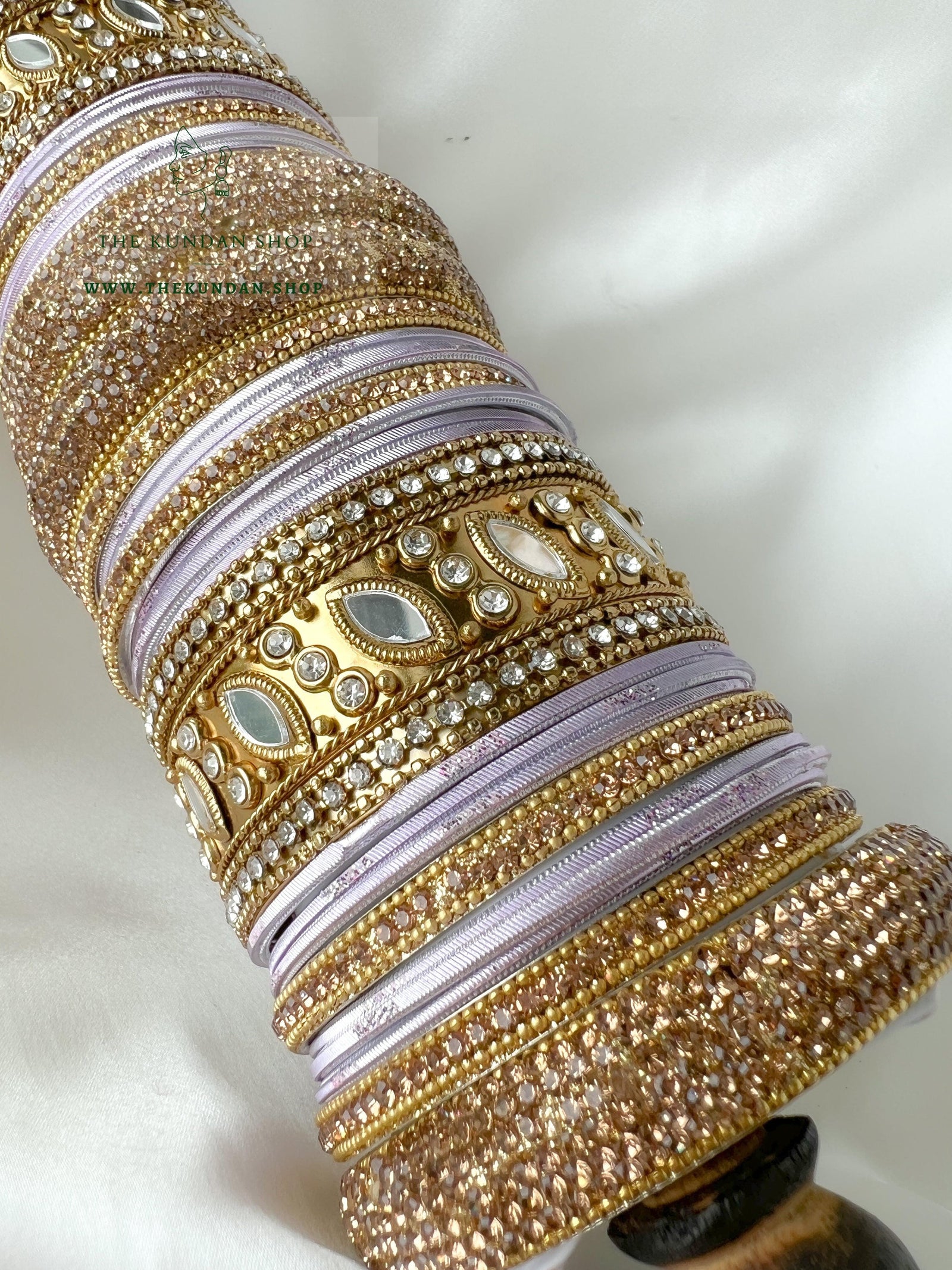 Marquee Sheesha Bangles in Ice Purple Bangles THE KUNDAN SHOP 