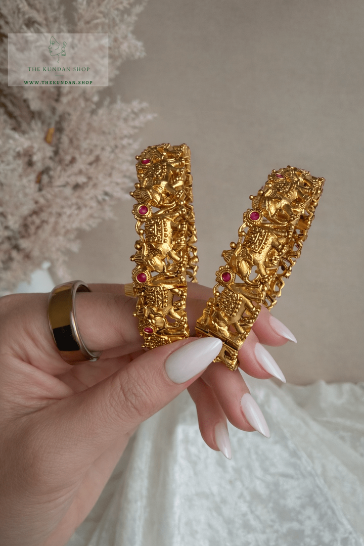 Elephant Herd 2.0 in Antique Bangles THE KUNDAN SHOP 
