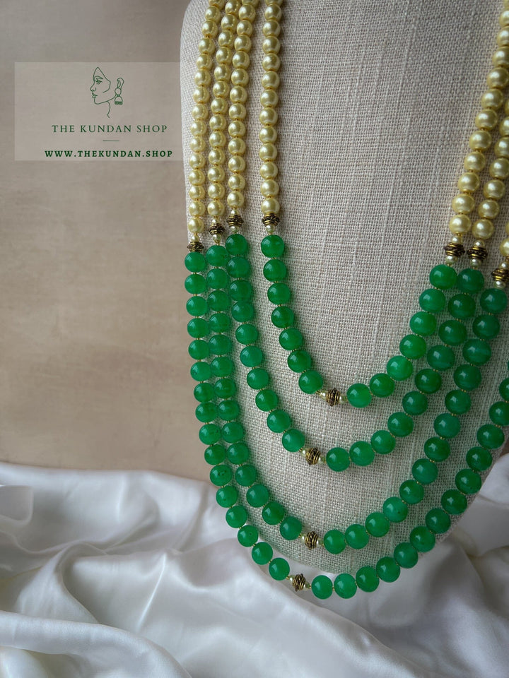 Champagne & Jade - 4 Layer Mala Grooms Mala THE KUNDAN SHOP 