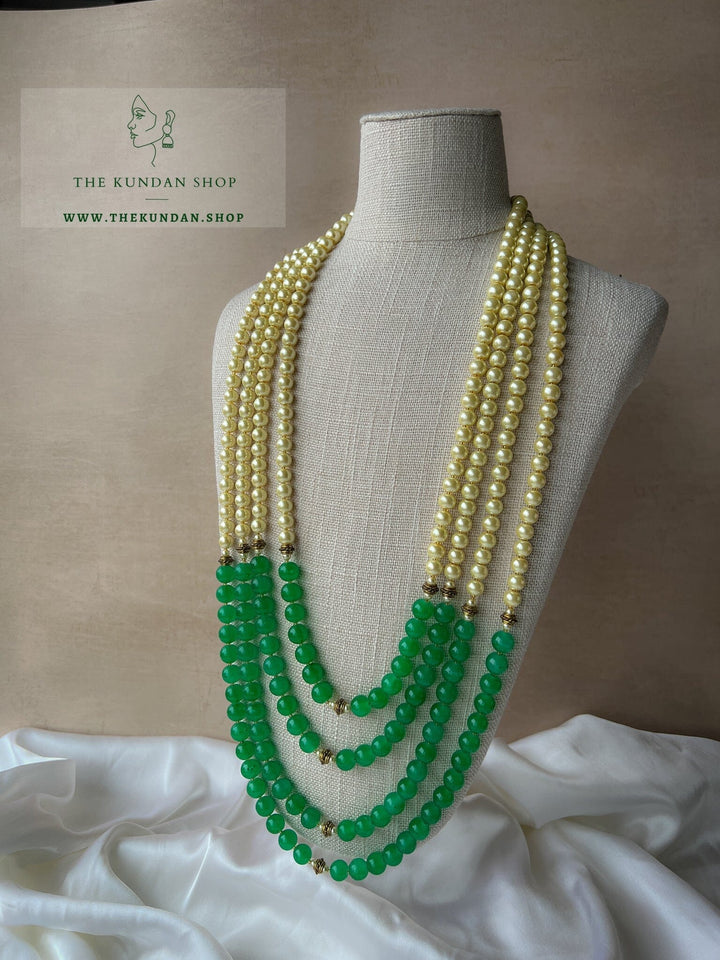 Champagne & Jade - 4 Layer Mala Grooms Mala THE KUNDAN SHOP 