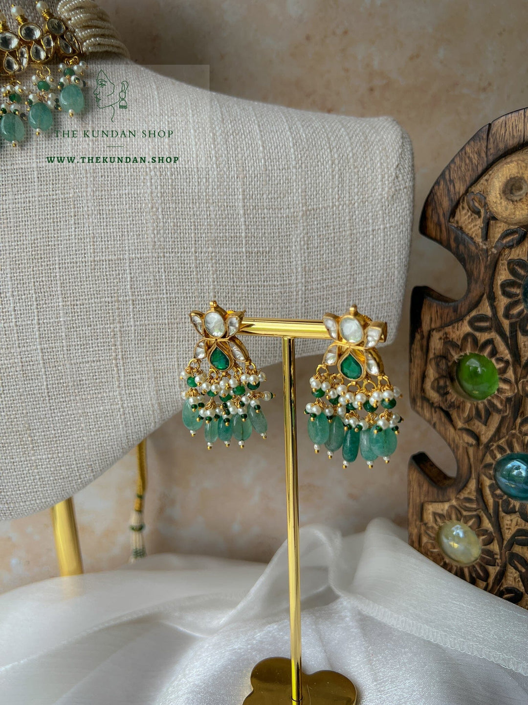 Sweetheart in Green Necklace Sets THE KUNDAN SHOP 