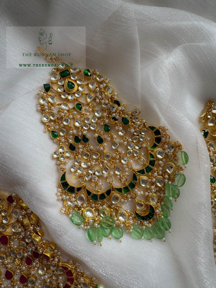 Grand Entrance Kundan Passa Passa THE KUNDAN SHOP Emerald Green & Mint 