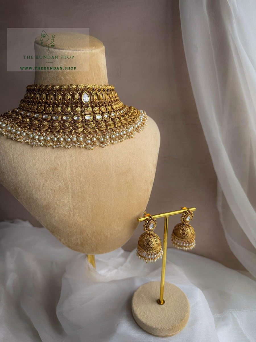 The Kundan Heart in Antique Necklace Sets THE KUNDAN SHOP 