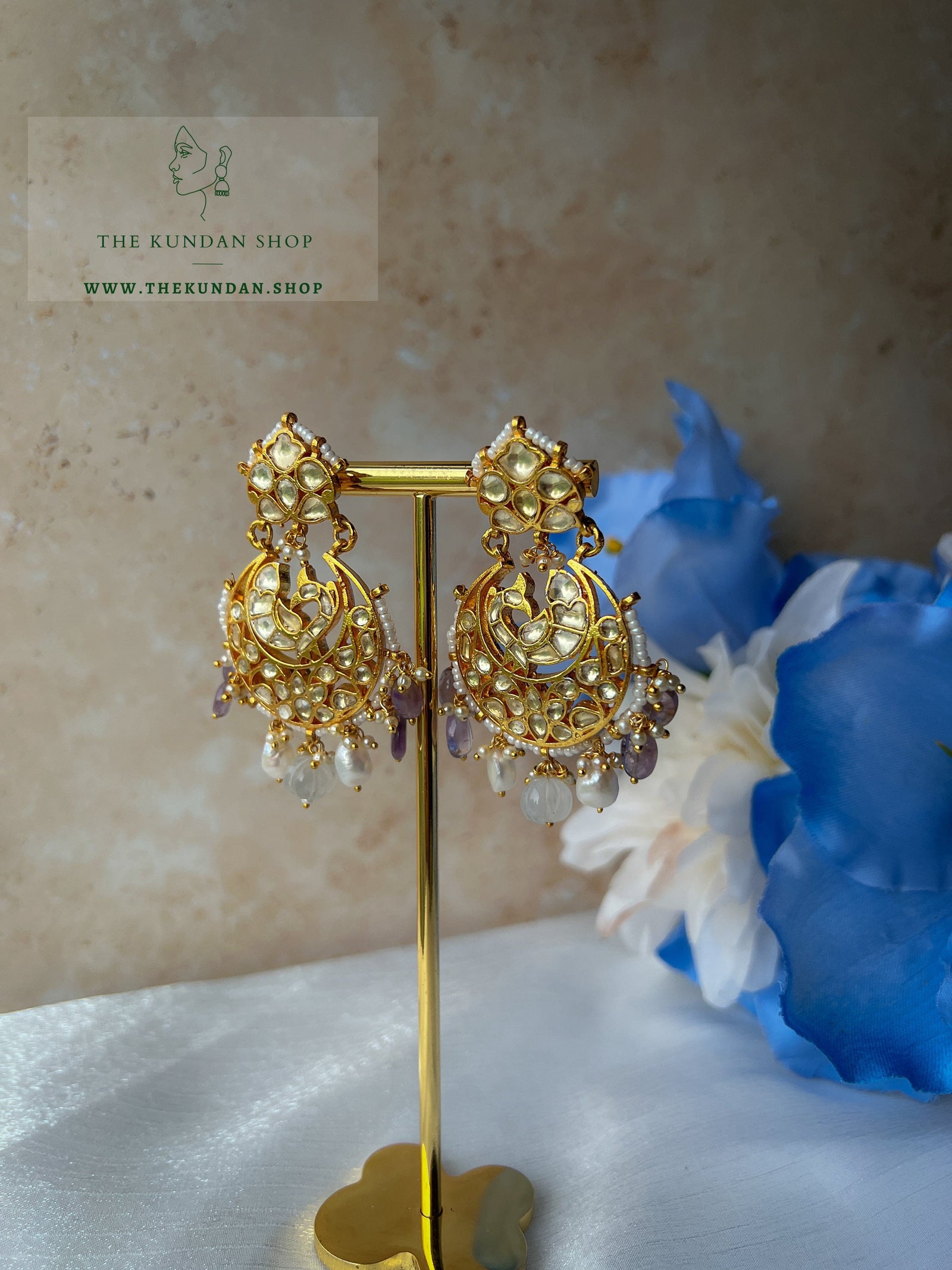 Genuine in Purple Pastel Earrings THE KUNDAN SHOP 