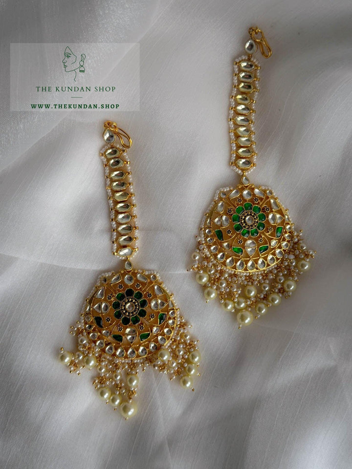 Emerald Petals Tikka Maangtikka THE KUNDAN SHOP 