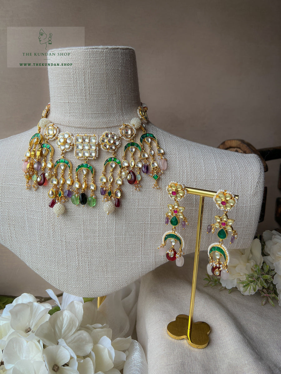 Slice of Heaven in Green Chaand Necklace Sets THE KUNDAN SHOP 