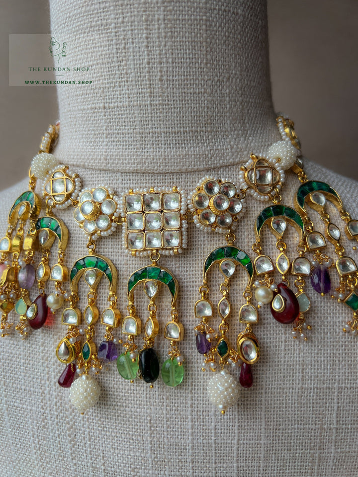 Slice of Heaven in Green Chaand Necklace Sets THE KUNDAN SHOP 