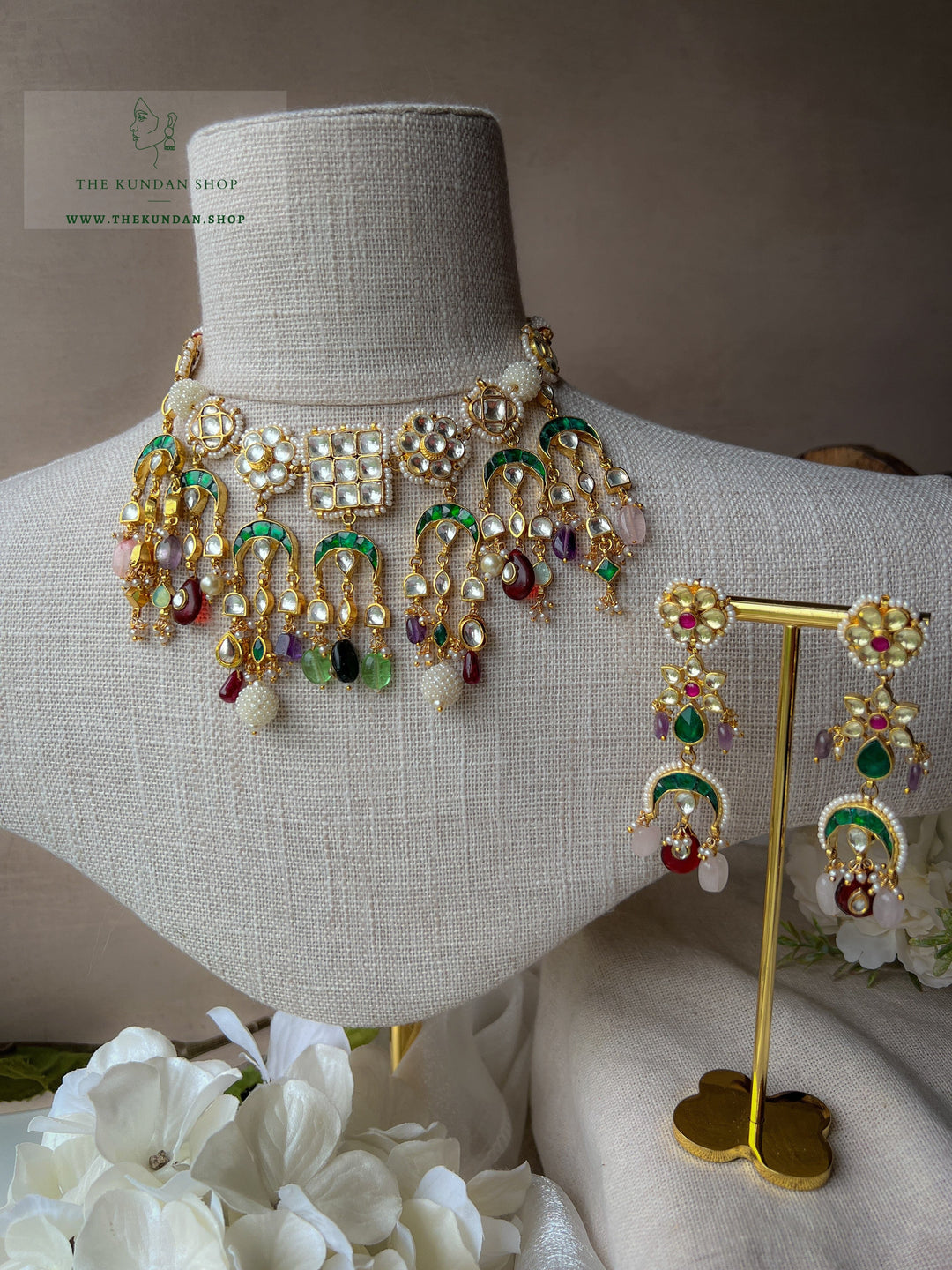 Slice of Heaven in Green Chaand Necklace Sets THE KUNDAN SHOP 