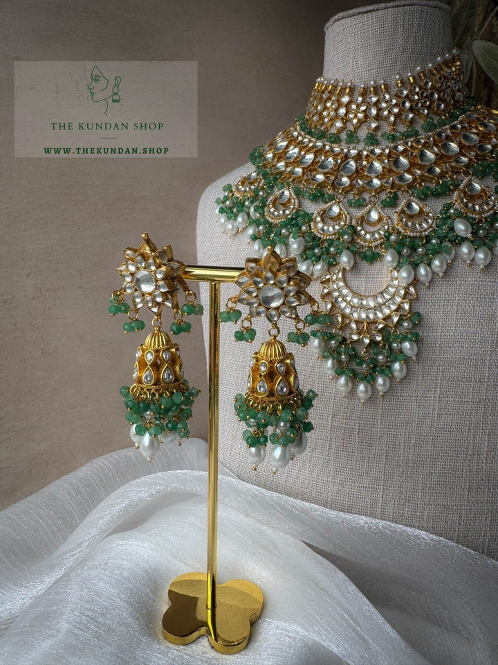 A Spoken Story in Pine Green Necklace Sets THE KUNDAN SHOP 