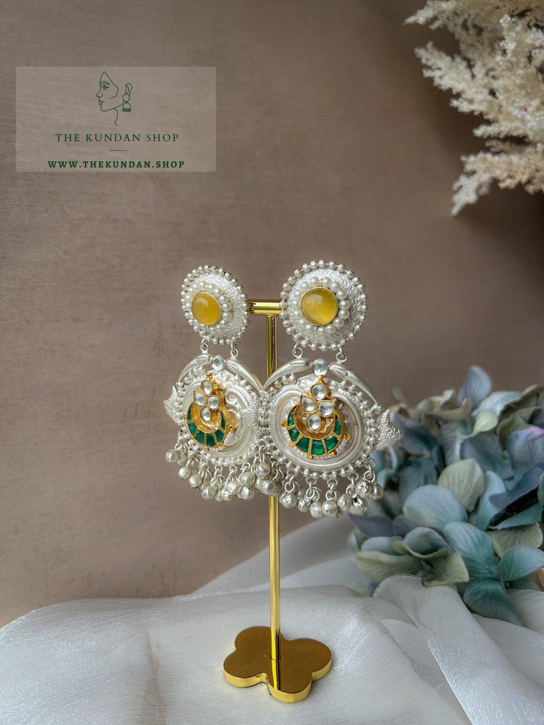 Partnered in Silver With Kundan Earrings THE KUNDAN SHOP 