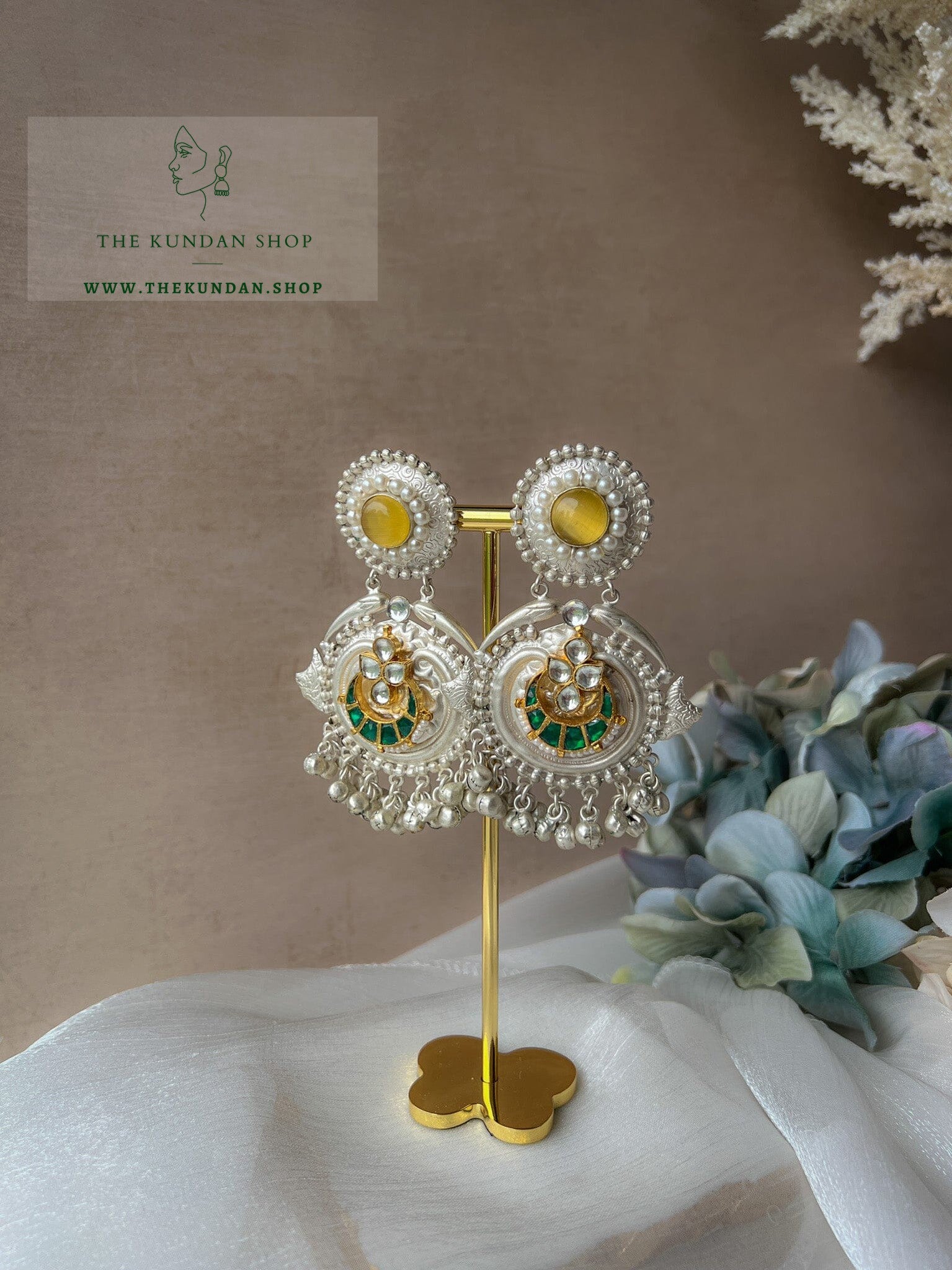 Partnered in Silver With Kundan Earrings THE KUNDAN SHOP 