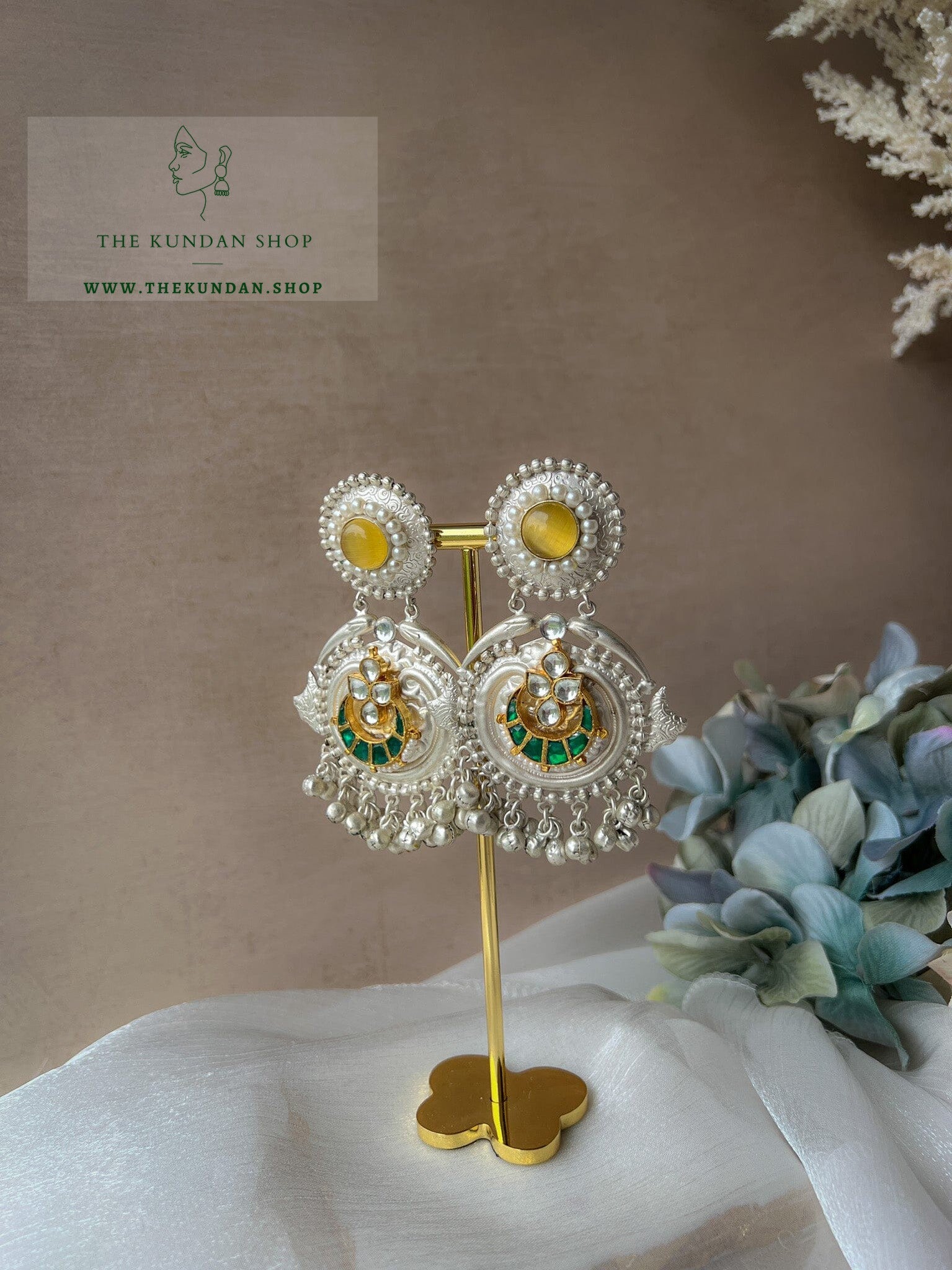 Partnered in Silver With Kundan Earrings THE KUNDAN SHOP 