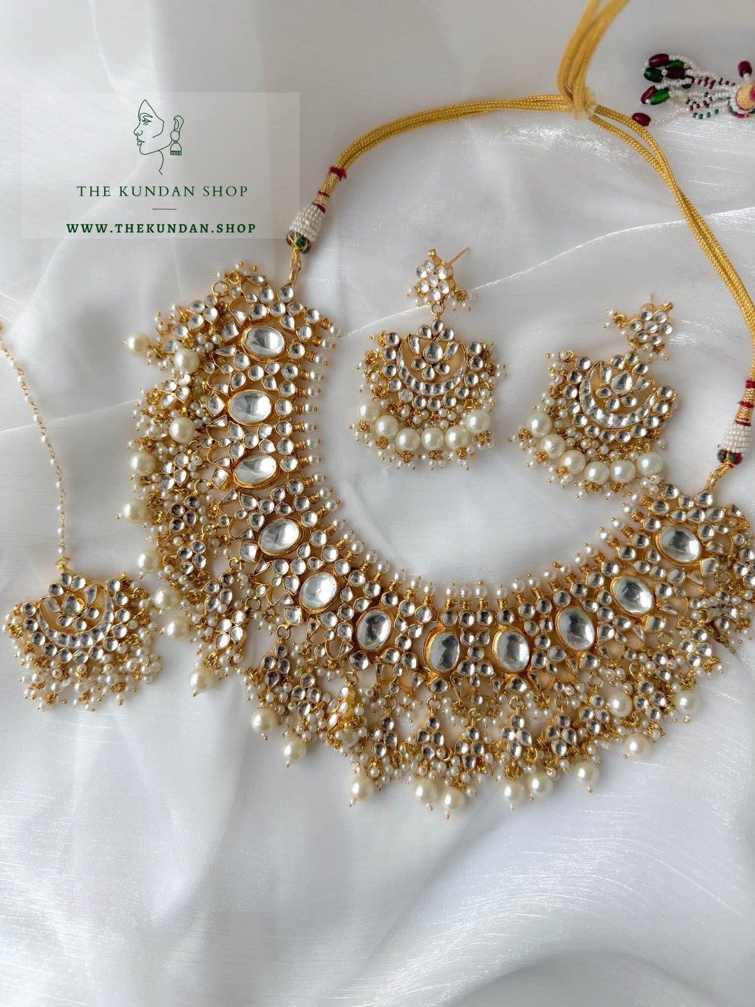 Lost in Thought in Pearls Necklace Sets THE KUNDAN SHOP 