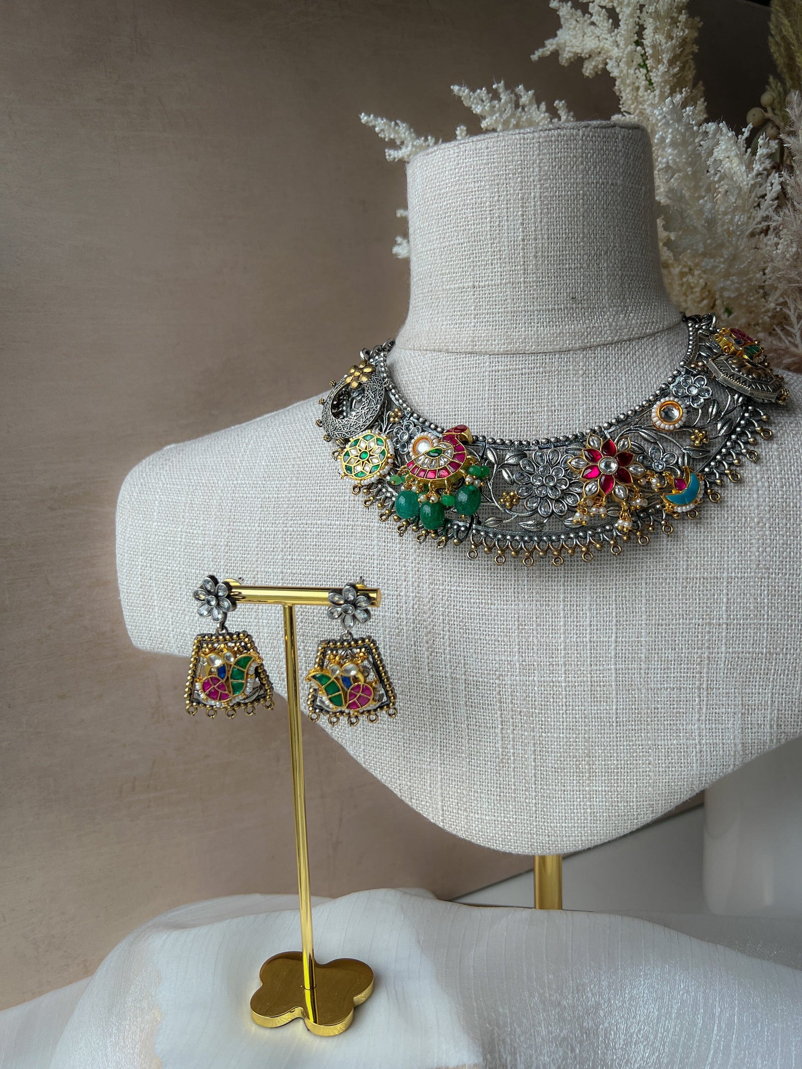 Growing Roots // Oxidized Silver Necklace Sets THE KUNDAN SHOP 