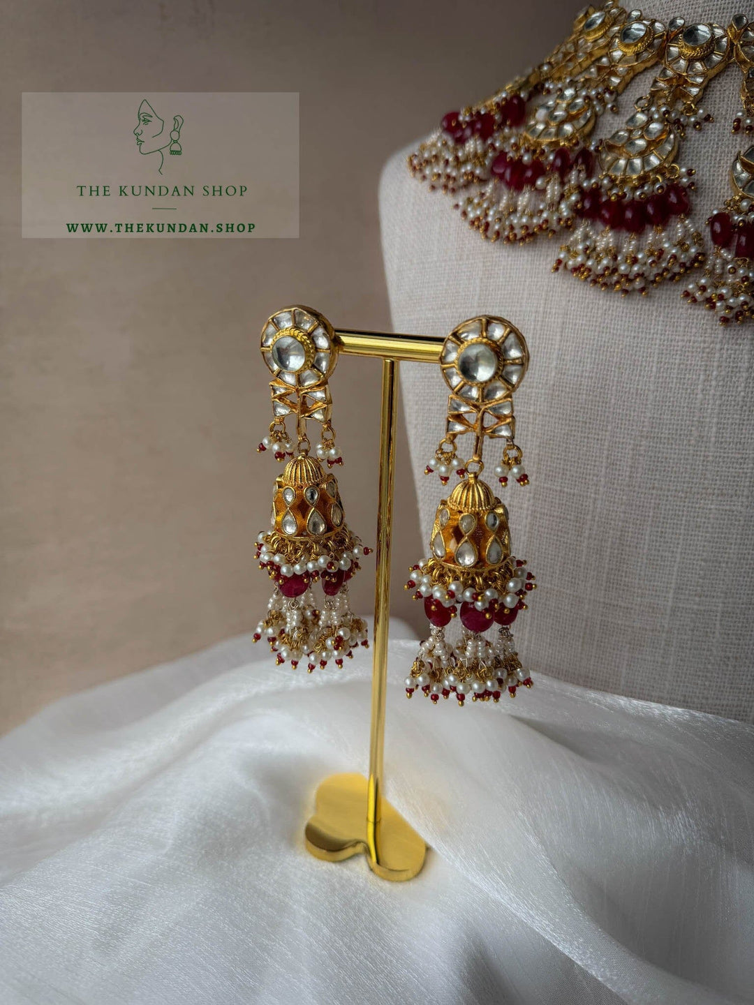 Managed in Ruby Necklace Sets THE KUNDAN SHOP 