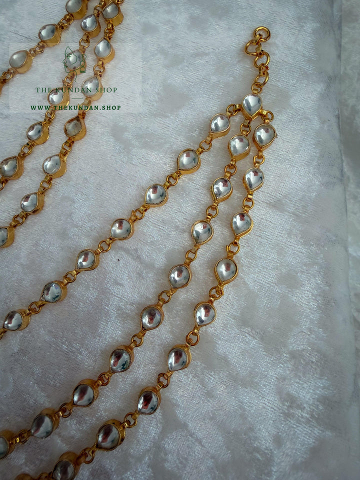 Kundan Strings - 3 Layer Saharay Sahara Earrings THE KUNDAN SHOP 