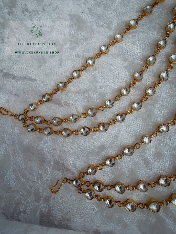 Kundan Strings - 3 Layer Saharay Sahara Earrings THE KUNDAN SHOP 